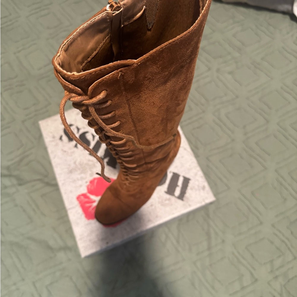 Hot Kiss Tan Over the Knee Boots